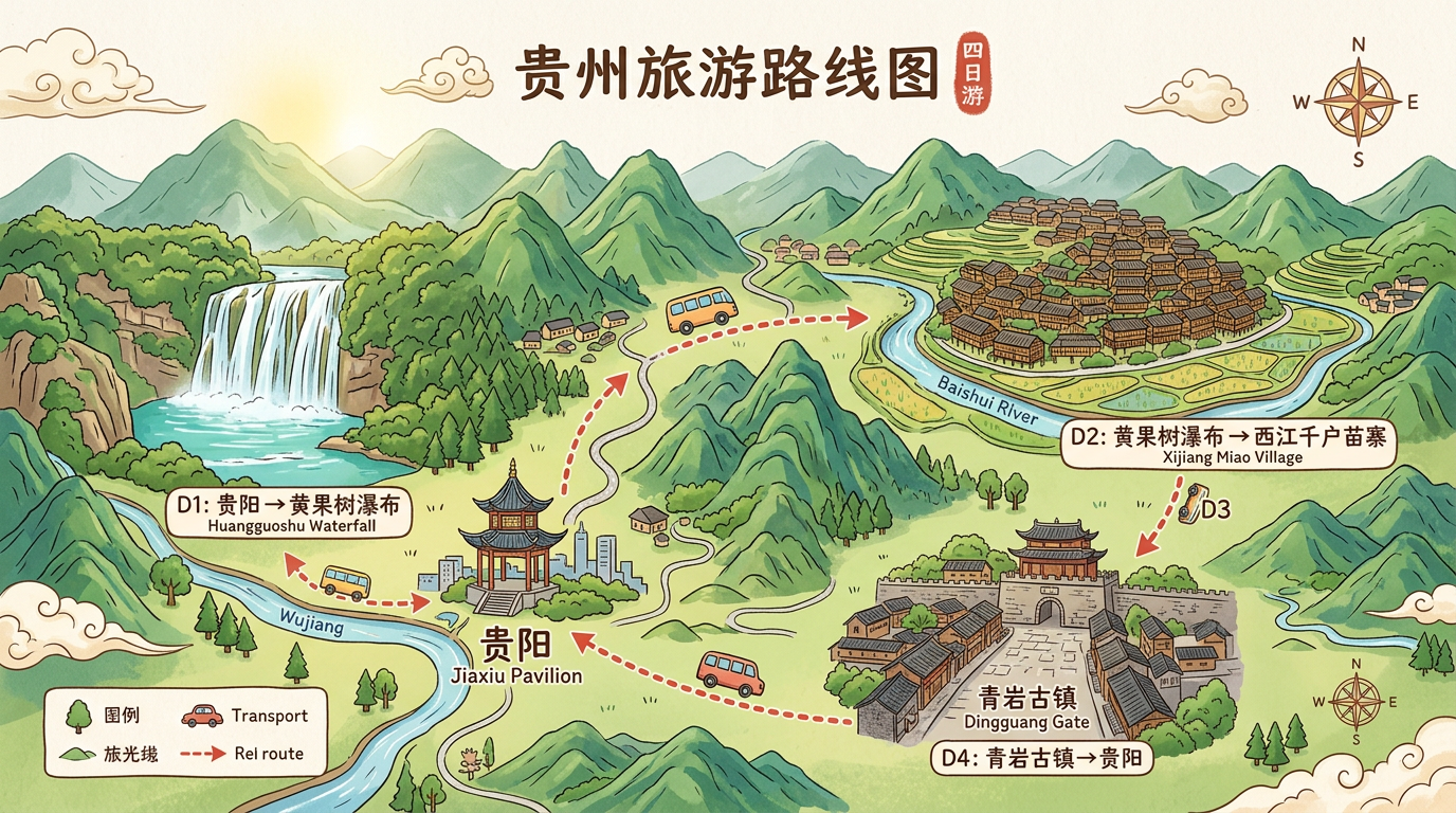 贵州旅游路线图